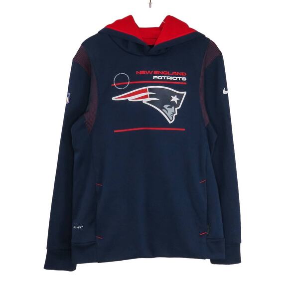 Nike Women's NFL New England Patriots Dri-Fit  Navy Blue Hoodie On Field Large - Picture 9 of 9